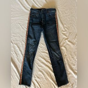 Abercrombie side stripe high rise skinny jeans size 27/4